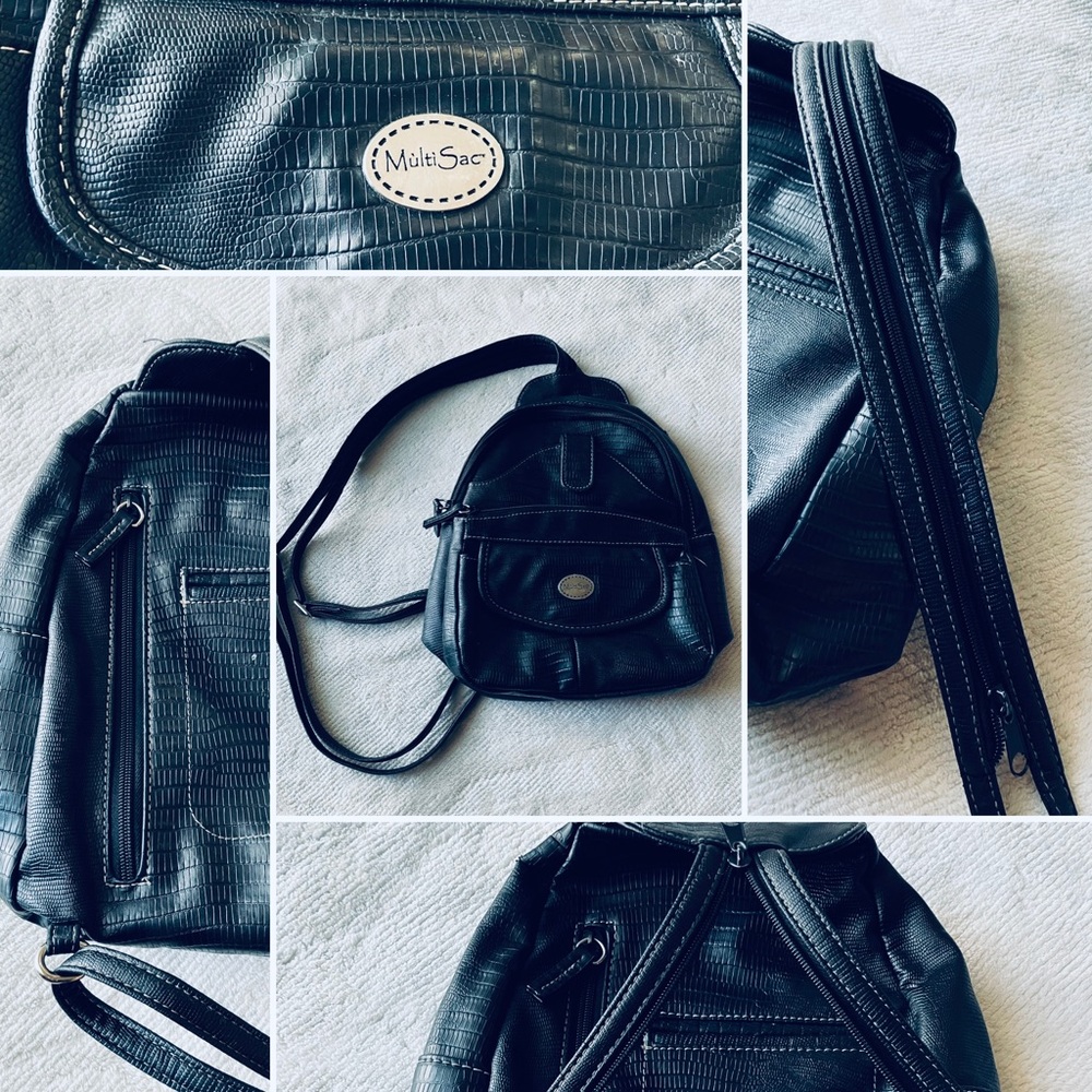 MultiSac Black  Crossbody OR Double-Strap Back-Pack